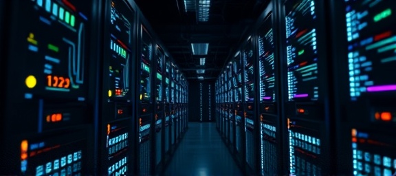 integrated retargeting pixels, subtle, weaving through data streams, photorealistic, futuristic server room with LED indicators, highly detailed, flowing data lines, precise and accurate, monochrome with neon accents, low ambient lighting, shot with a tilt-shift lens.