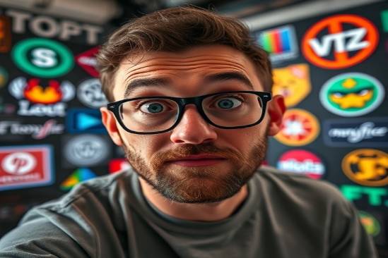 innovative JimBroad branding, curious expression, experimenting with logos, photorealistic, creative studio with digital tools, highly detailed, vibrant brainstorming session, micro contrast, bold colors, focused light beam, shot with an ultra-wide lens.