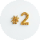 Gold color '2' with no background, showcasing its elegant design.