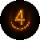 Golden number 4 on a transparent background, shining and vibrant.